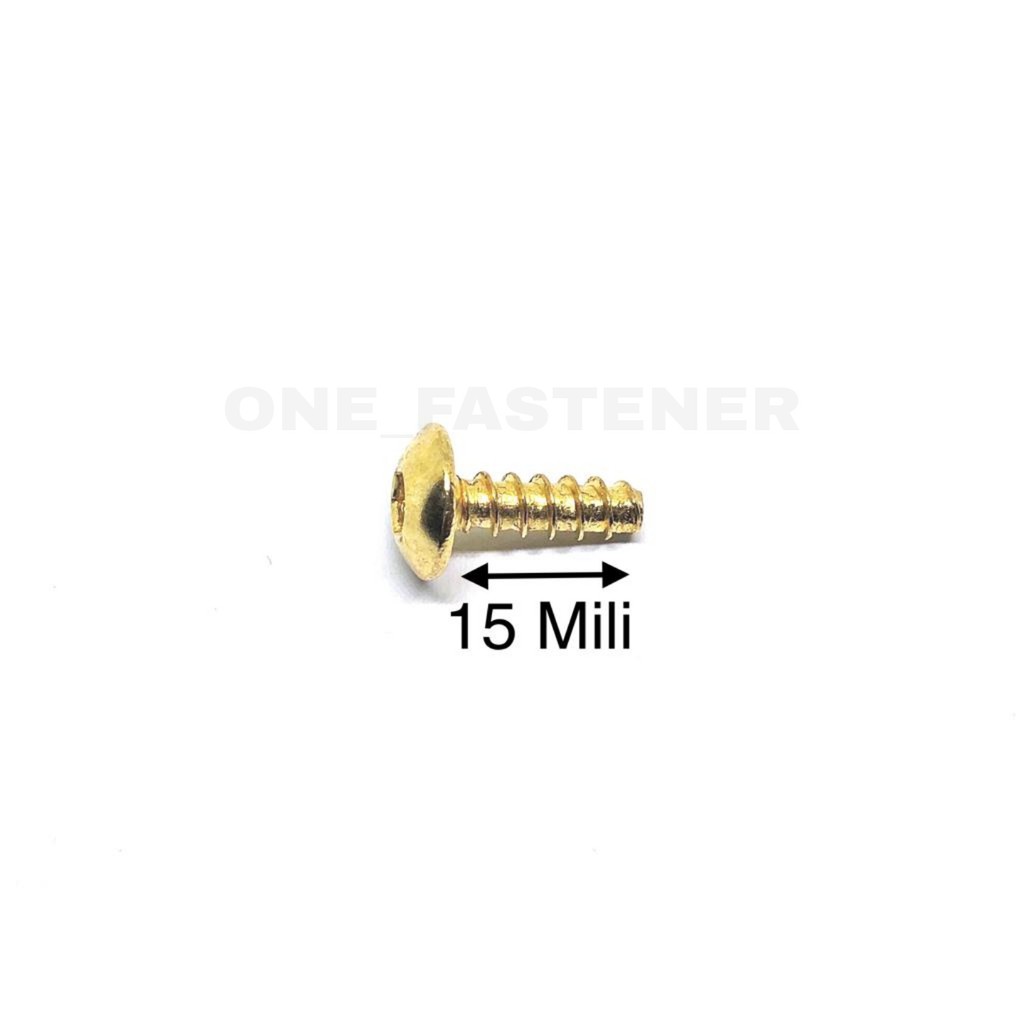 100 Pcs s255 GOLD ONLY Baut SEKRUP skrup L Body Jupiter MX M5x15 Ulir cacing 1.5cm