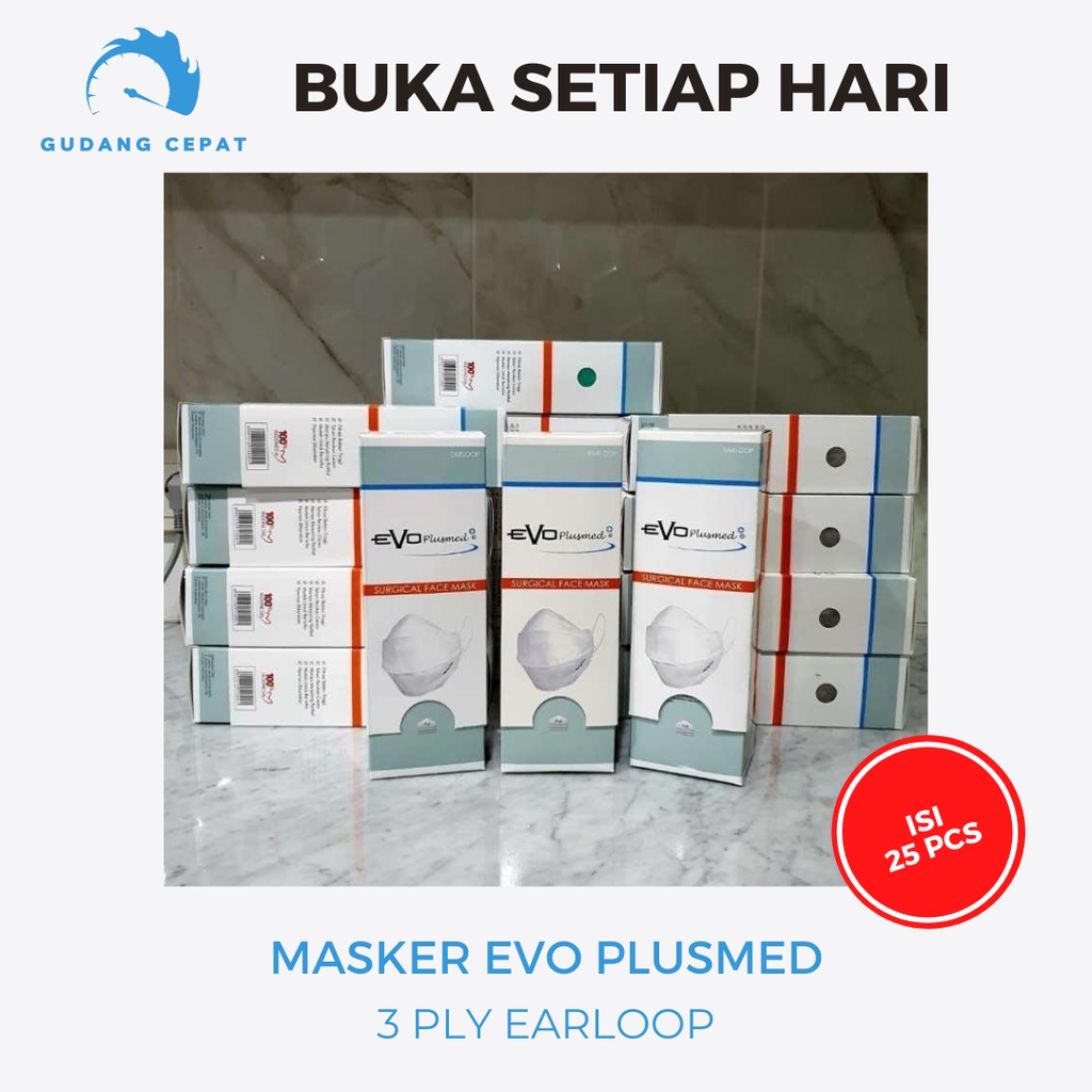 Masker Medis Evo PlusMed 4D 1 box isi 25pcs Surgical Face Mask