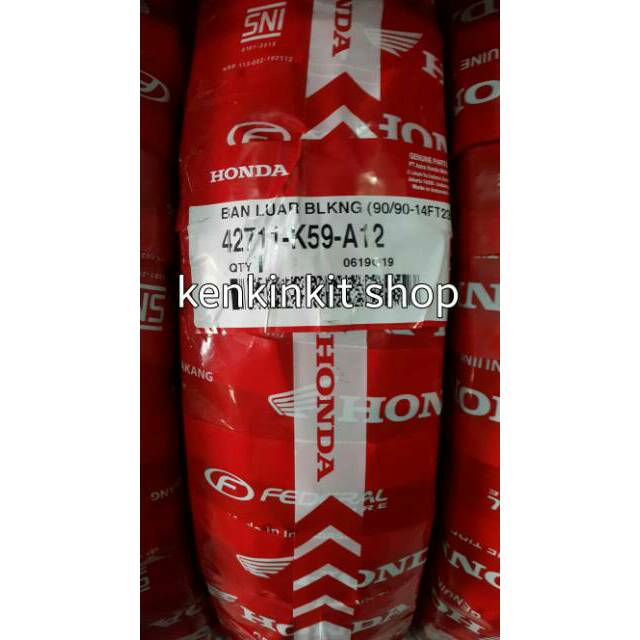 BAN HONDA 90/90-14 TUBELESS BELAKANG MATIC HONDA - ORIGINAL 100%