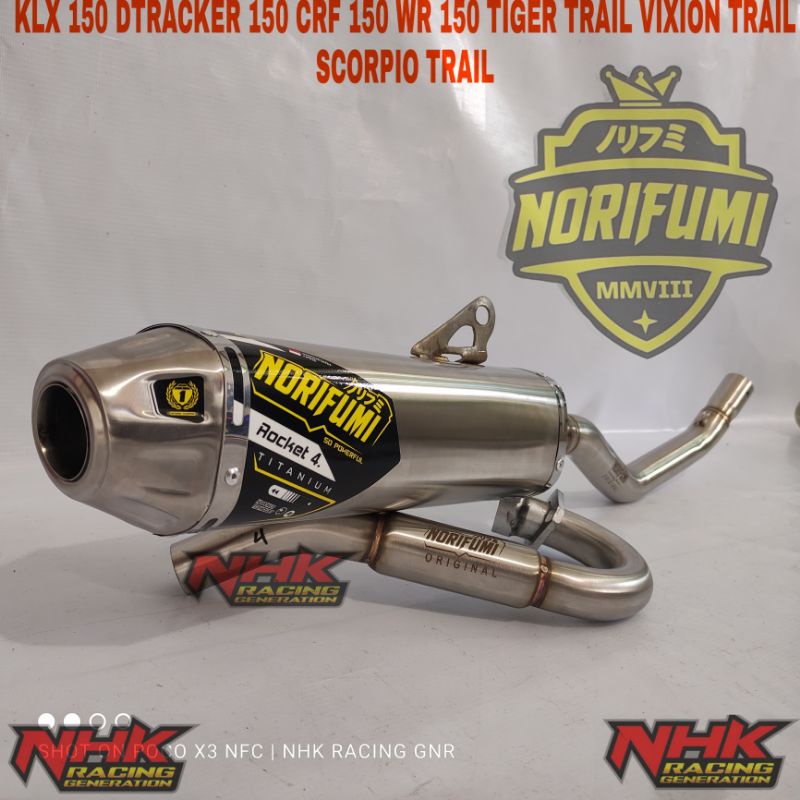 KNALPOT NORIFUMI TITANIUM PNP WR 155 KLX DTRACKER CRF 150  SUPERMOTO ADVENTURE