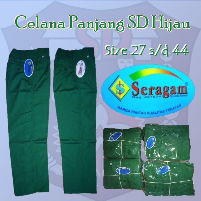 Celana Panjang Seragam MI Warna hijau Merk Seragam