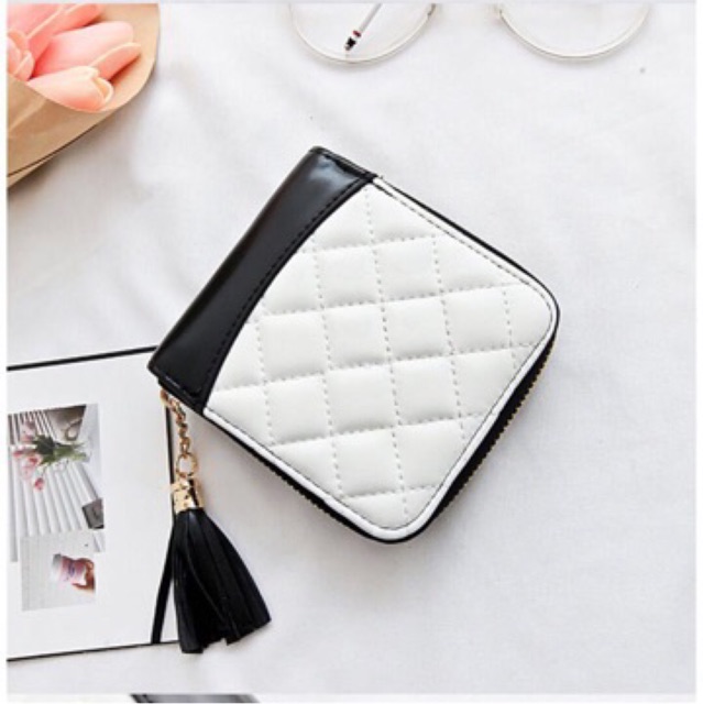 MORMON BLACK AND WHITE - Dompet Lipat Mini Morymony Dompet Kecil Kartu Koin