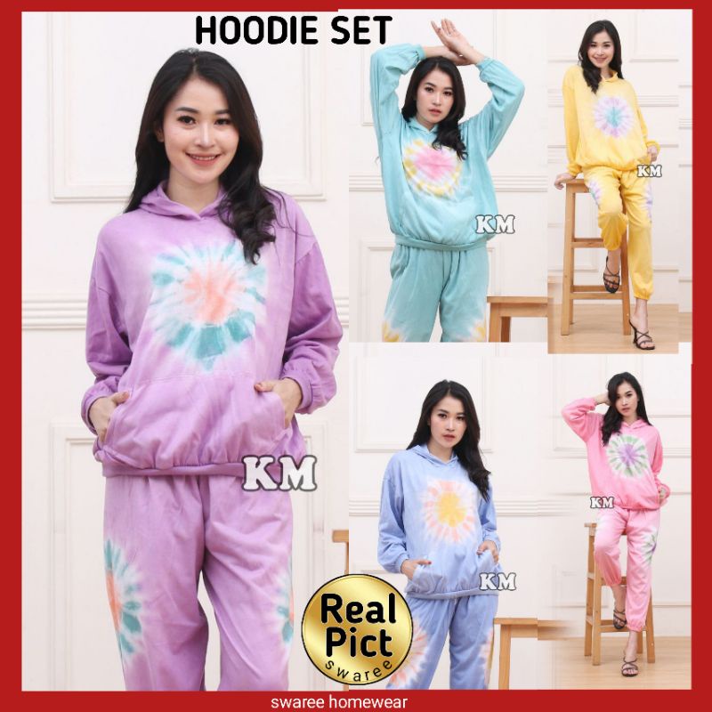 Hoodie Wanita Terbaru Hoodi Set Cewek Kekinian Hodie Wanita Hodi Setelan Celana Remaja Casual Dengan Tutup Kepala Bahan Kaos Harga Grosir Murah Model Olah Raga Senam Joging