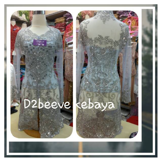 Kebaya payet modern silver