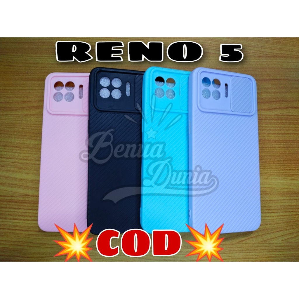 CASE SLIDE RENO 5 // CASE SLIDE MACARON PLUS RING KAMERA RENO 5 - BD