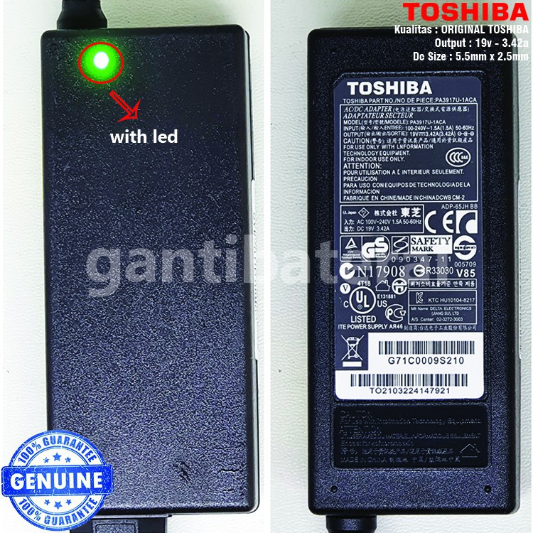 Adaptor Charger Toshiba C800 C800D C840 C840D C850 19V 3.42A