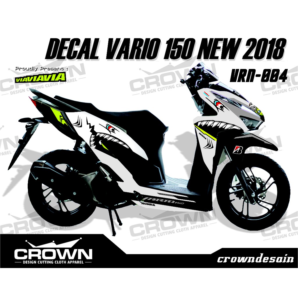 Sticker Decal Vario New 150 125 White Shark Shopee Indonesia