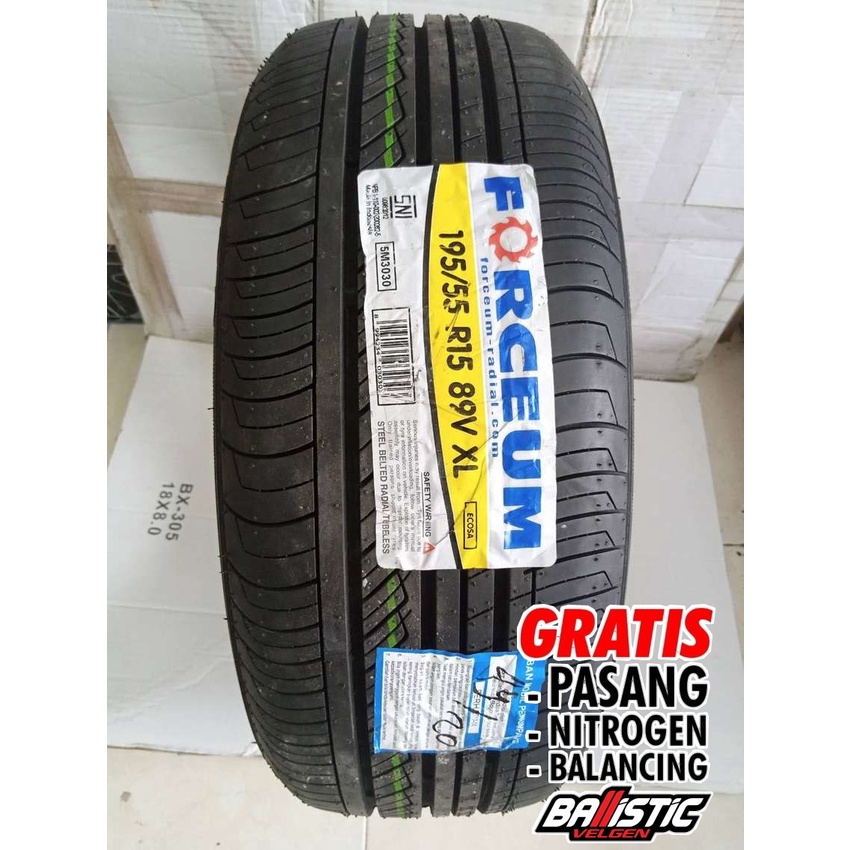 Ban mobil tubles ring 15 FORCEUM ECOSA 195/55 R15 ban mobil murah dan awet untuk velg ring 15 - toko