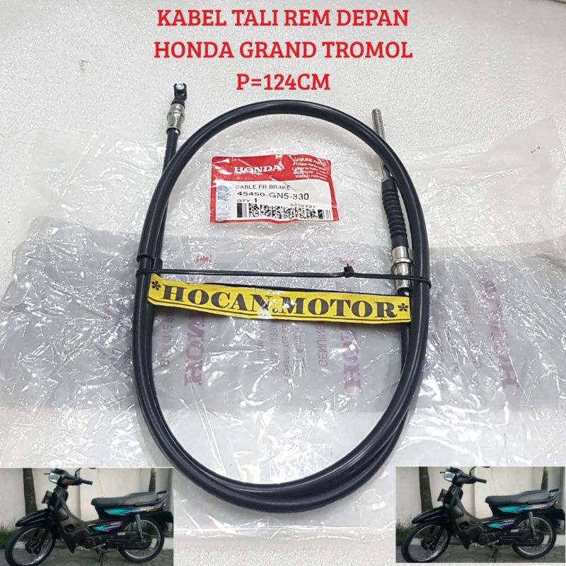 KABEL TALI REM DEPAN YG TROMOL GRAND ASLI AHM 45450-GN5-830 P124CM