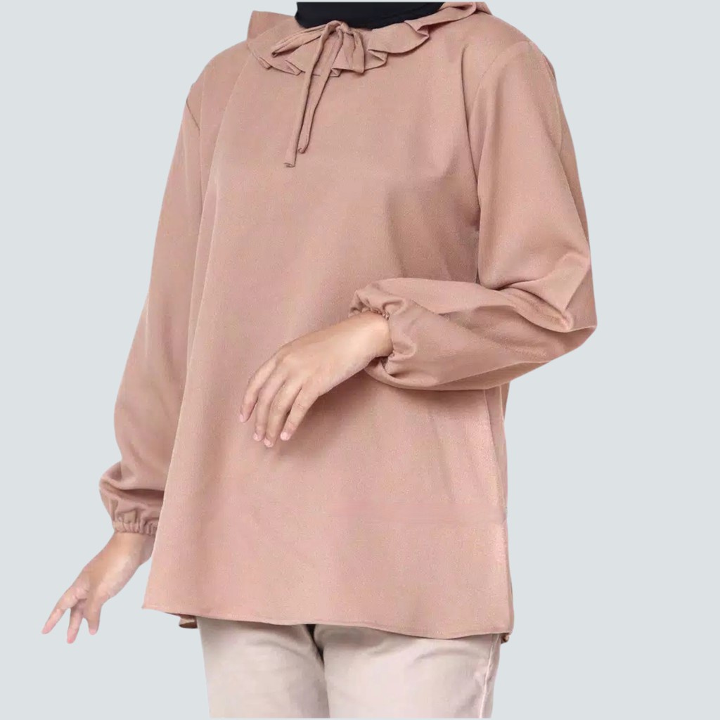 INDY BLOUSE KOREA STYLE LENGAN BALON//BLOUSE WANITA KERAH REMPEL//ATASAN WANITAPREMIUM//BLOUSE WANITA TERBARU//INDY BLOUSE LENGAN PANJANG WANITA MUSLIMAH// BLOUSE  WANITA MURAH