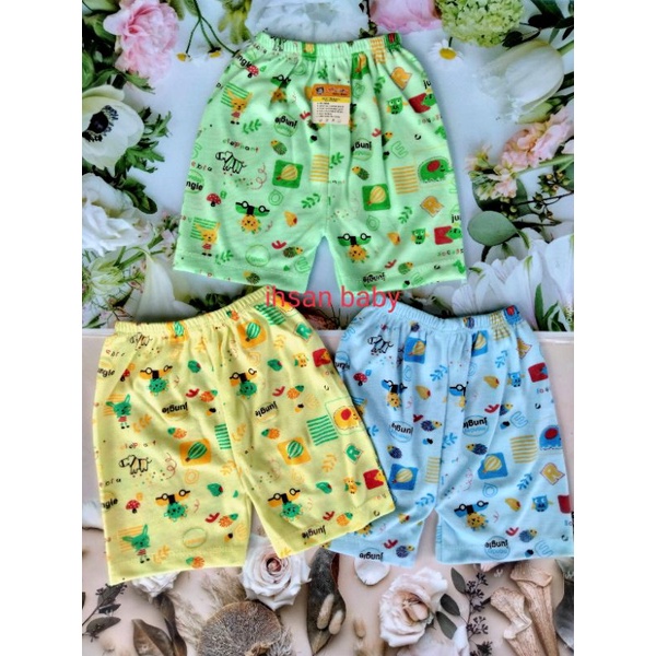 CELANA PENDEK BAYI MOTIF ISI 3 PCS SNI