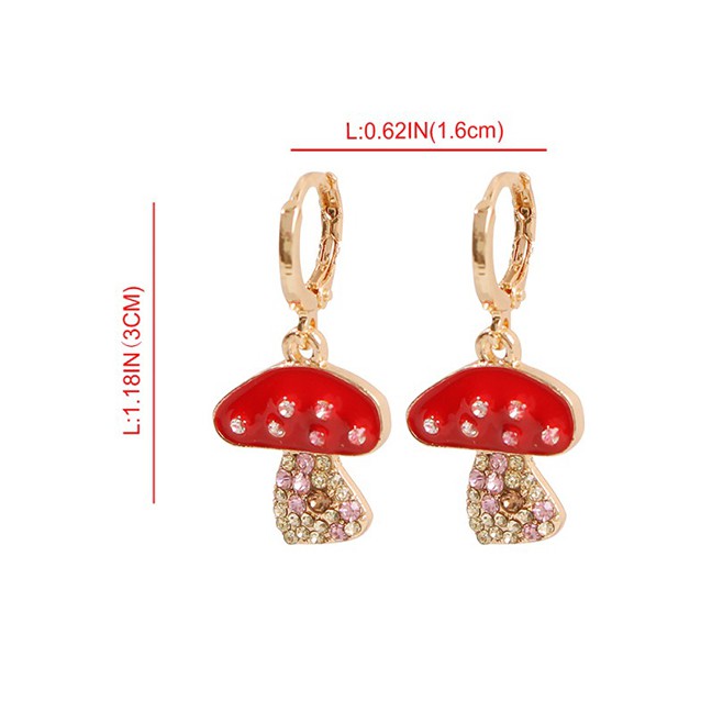 LRC Anting Tusuk Fashion Diamond Mushroom Geometric Earrings D70118