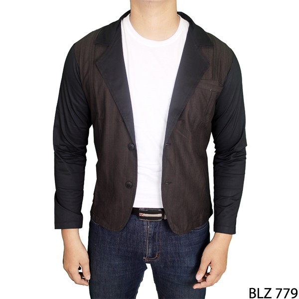 Blazer Katun Pria Katun Abu – BLZ 779