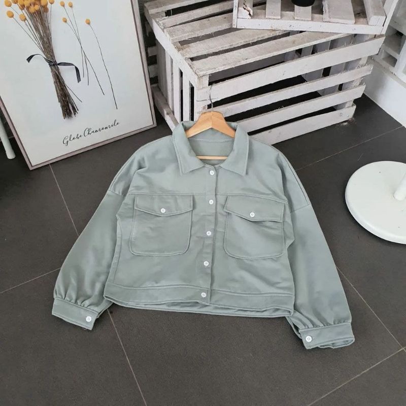 AUSY JAKET POLOS WANITA - SF - BAJU WANITA CASUAL KERJA- BAJU WANITA VIRAL - BAJU WANITA KEKINIAN