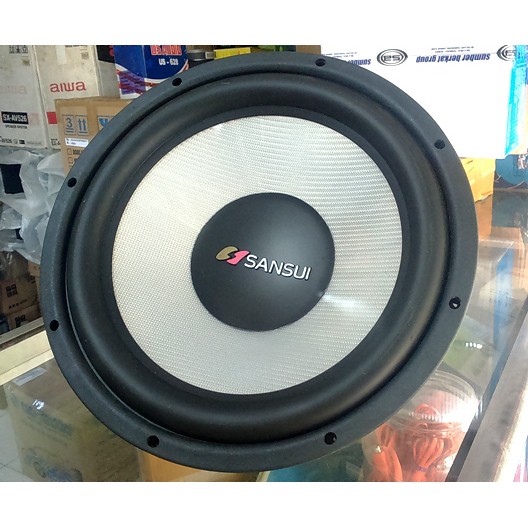 SPEAKER SUBWOOFER MOBIL SANSUI 600W SA-W1200 BASS NENDANG