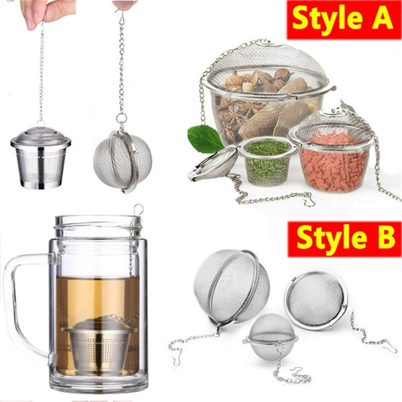 Saringan Jaring Stainless Steel Tea Ball Soak/Saringan Teh Jaring Superfine/Bumbu Masak Infused/Bola Bumbu Dapur