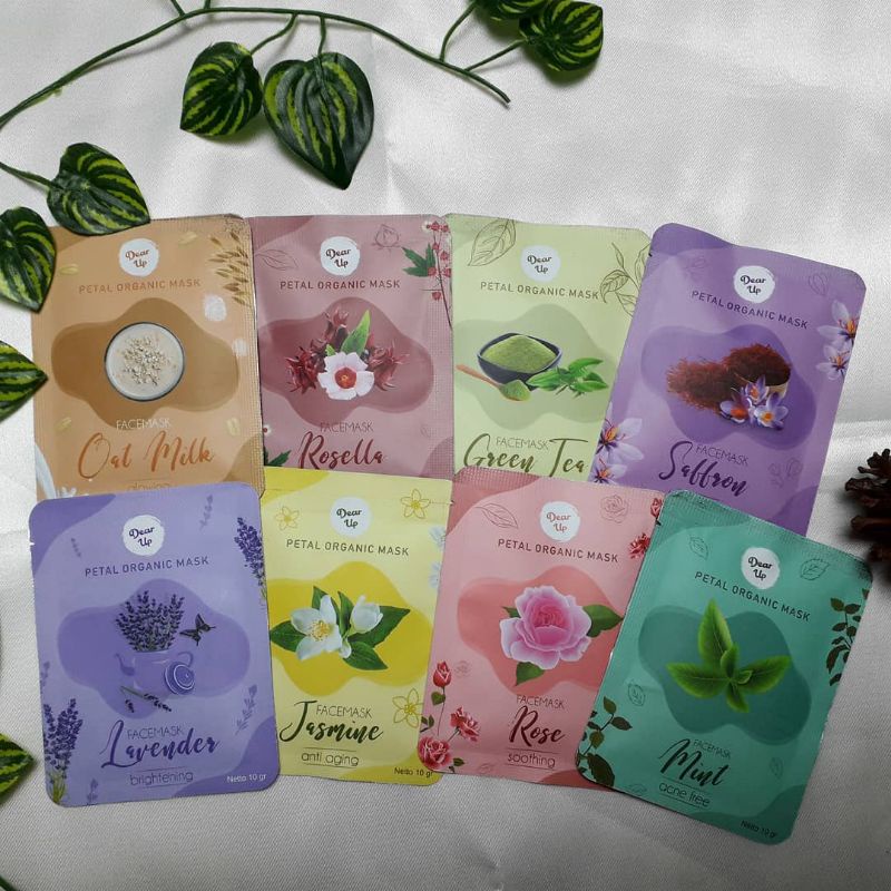 Dear Up petal Masker Organic mask BPOM 100% 10gr ( RESSELER VIP ) CUCI GUDANG