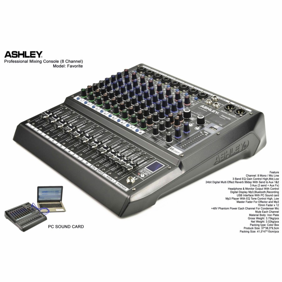 Mixer Audio ASHLEY FAVORITE 8 FAVORITE8 8channel Soundcard Original