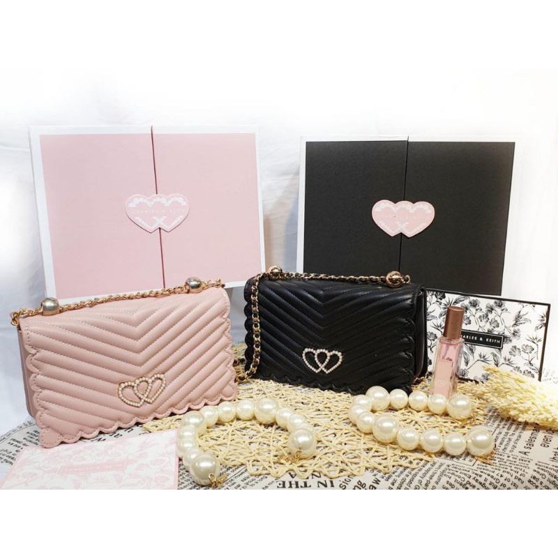 Tas Charles Keith Love Giftset Free Box With Perfume