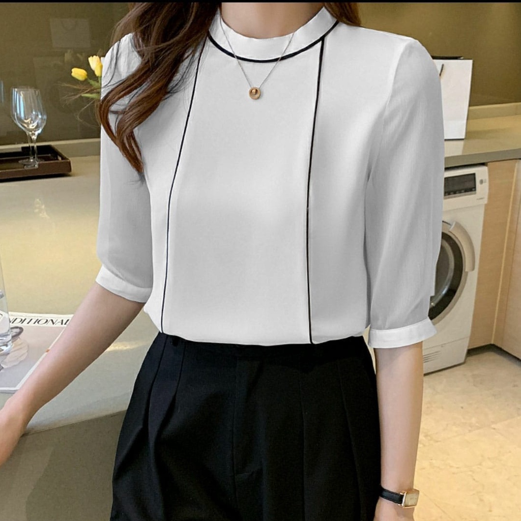 +[MCFK] Blouse Shawia / Blouse Wanita Korea / Blouse Murah / Blouse / Atasan Wanita / Fashion Wanita