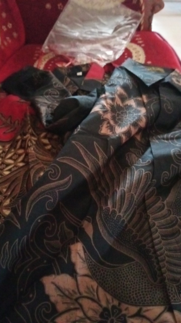 Pari Coklat Panjang Kemeja Batik Pria Full Furing Katun Sragenan