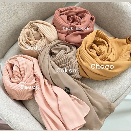 Koyu Hijab Pasmina Plisket Kupu Kupu Premium Import Best seller