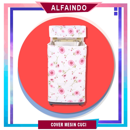 Alfaindo Cover Mesin Cuci Penutup Plastik Peva WMC010 Motif Bunga Sunflower