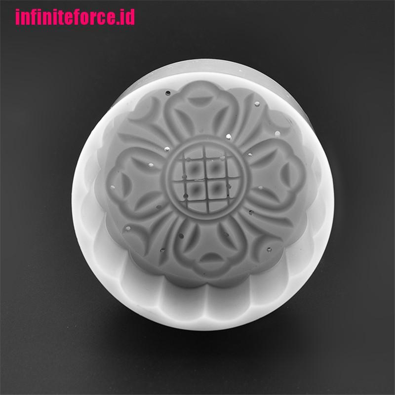 4 Stamps Flower Mooncake Moon Cake DIY Round Mold Baking Craft Tool Set