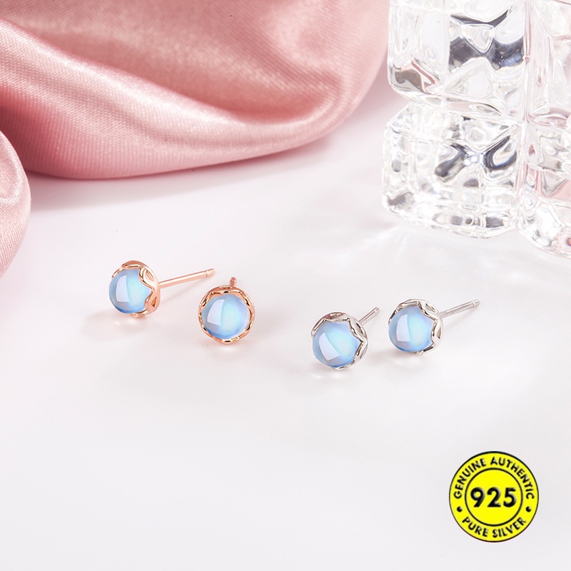 Anting Stud Desain Batu Bulan Untuk Wanita