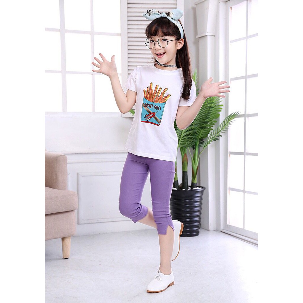 (LOLI-JKT) LEGGING IMPORT ANAK CEWEK 7/8 LEGGING PENDEK NYAMAN DIPAKAI (PENDEK)