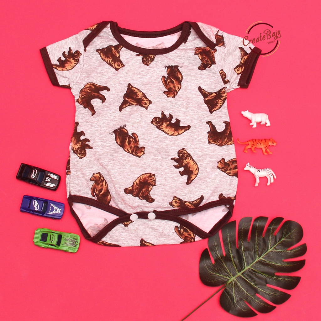 Jumper Bayi Murah Baju Bayi Overall Unisex Allsize 2-12 bulan Jumpsuit Baby One Piece Tangan Pendek