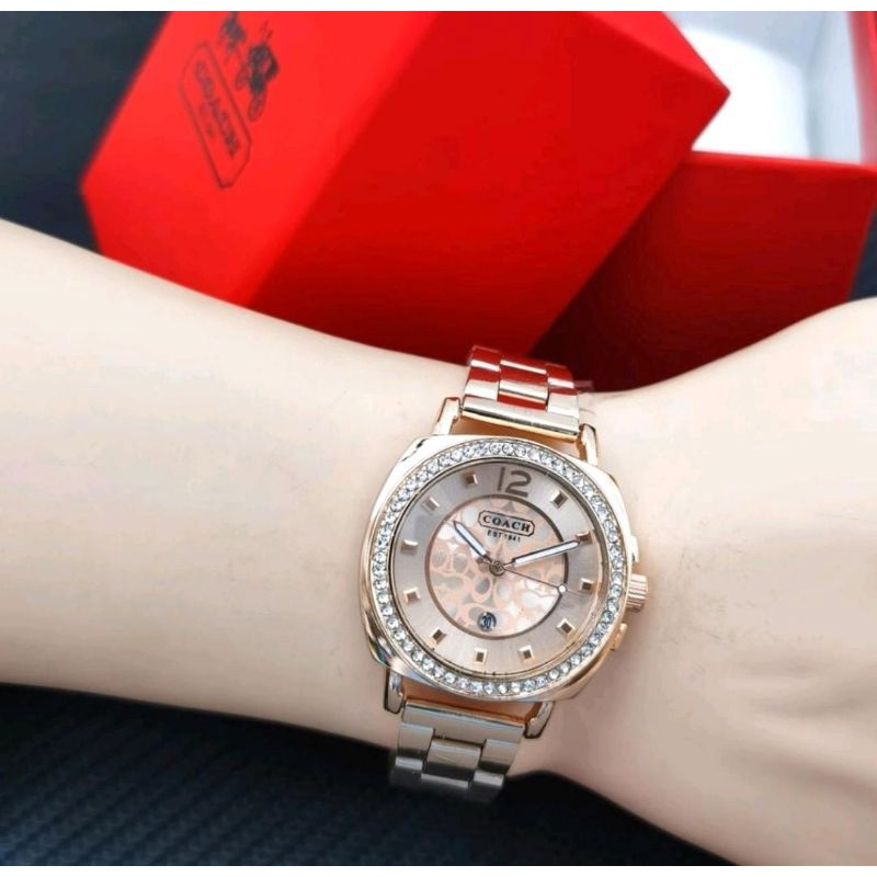 BEST TREND Jam Tangan Coach Rantai Wanita Free Box Exlusive Jam Tangan Terlaris Rantai Fashion Wanita