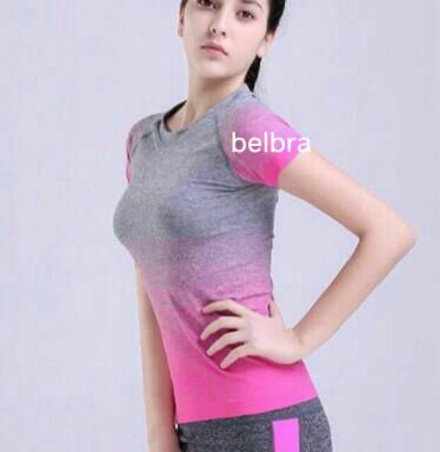 KAOS SPORT SALURTANGAN PENDEK WANITA /TSHIRT GYM