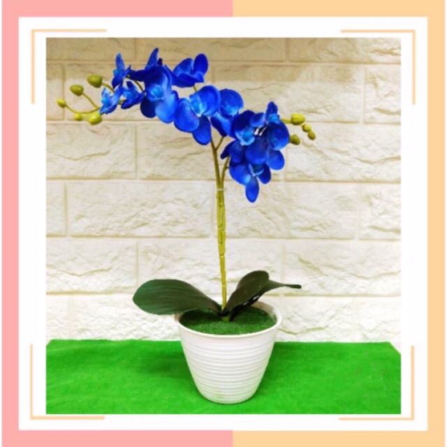 BUNGA PLASTIK RANGKAIAN BUNGA ANGGREK BULAN D12