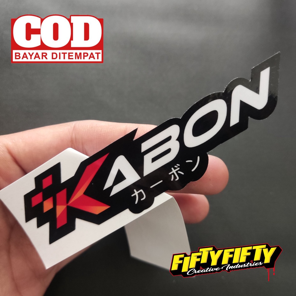 Stiker Print Cut KABON Stiker Printing Laminasi Glossy Tahan Air Stiker Motor Mobil Helm Sudah Membentuk Pola Desain