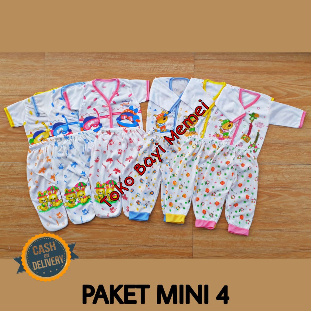 Paket baju bayi dan celana bayi MINI 2 isi 12 pcs bahan katun