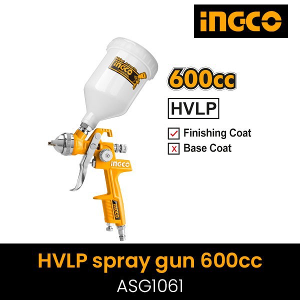 INGCO Air Spray Gun Brush Semprotan Cat Angin Tabung Atas Isi 600mL