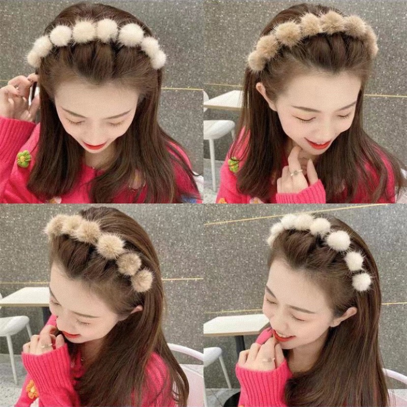 Bando Pita rambut mutiara akrilik Korea