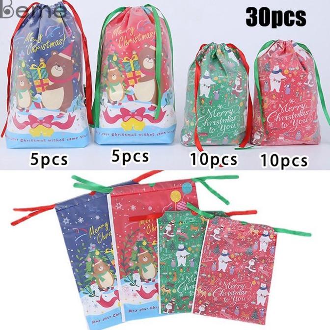 

30PCS DRAWSTRING CANDY BAG CHRISTMAS GIFT PACKAGING BAG GIFT STORAGE DGFXG6563