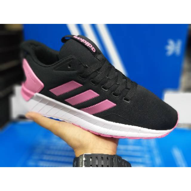 Sepatu Adidas Alphabounce Questar Ride Black Pink Hitam Pink Sneakers Sport Wanita Kerja Kuliah