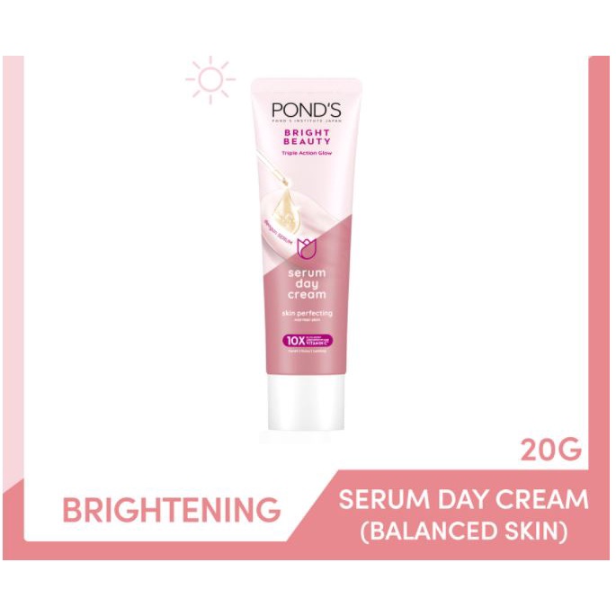 [BPOM] Ponds Bright Beauty Serum Day Cream 20g 100%Ori Krim Pagi Siang White with Hyaluronic Acid, N