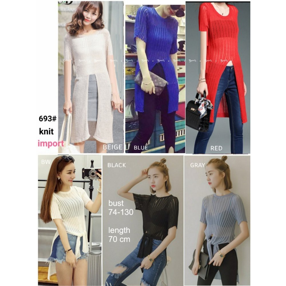 Jual GROSIR Atasan knit wanita bsa jumbo impor 693 Berkualitas