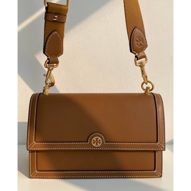 TB T Monogram Leather Shoulder Bag