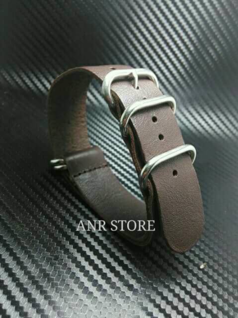 Tali Jam Tangan Kulit Nato Zulu Leather 20mm 22mm 24mm Limited Edition