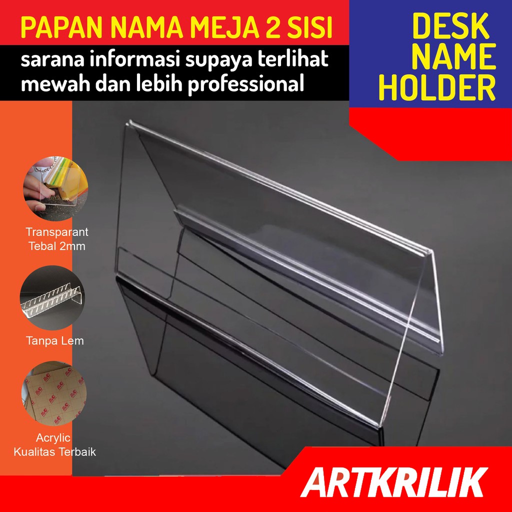 

PAPAN NAMA MEJA / DESK NAME TAG UKURAN 25x7cm TEBAL 2mm 2 SISI