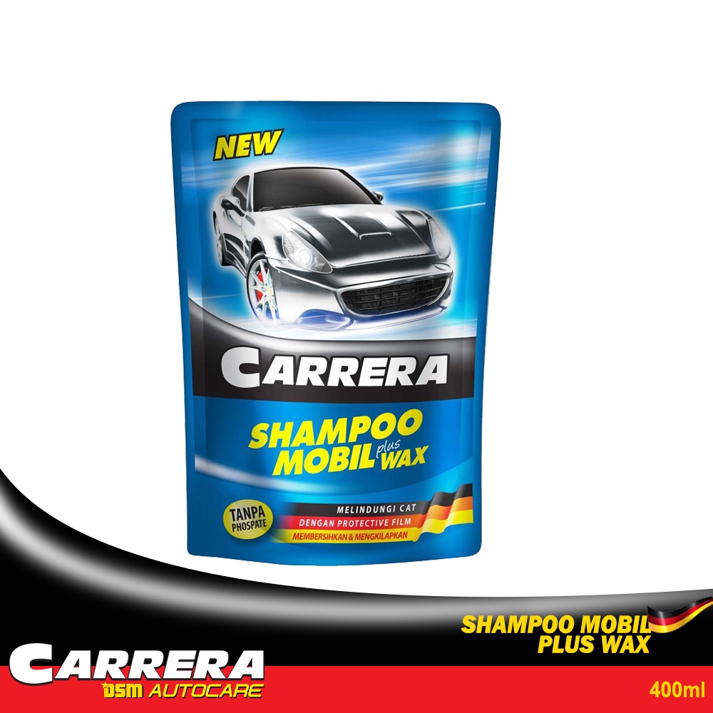 Carrera Shampoo Mobil Plus Wax - 400ml / Tanpa Phospate Membersihkan Dan Mengkilapkan