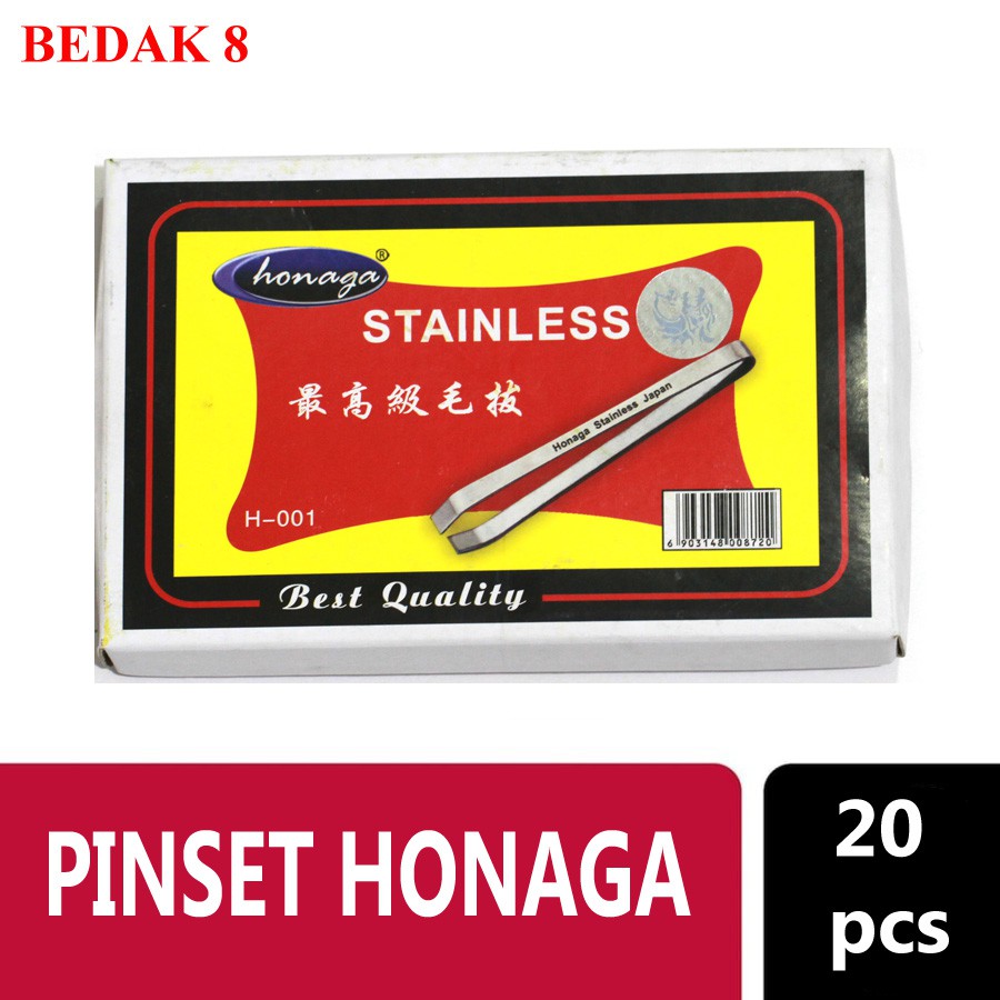 Pinset Honaga Pencabut Bulu Kumis/ Jenggot/ Alis  (1 dos = 20 pcs )