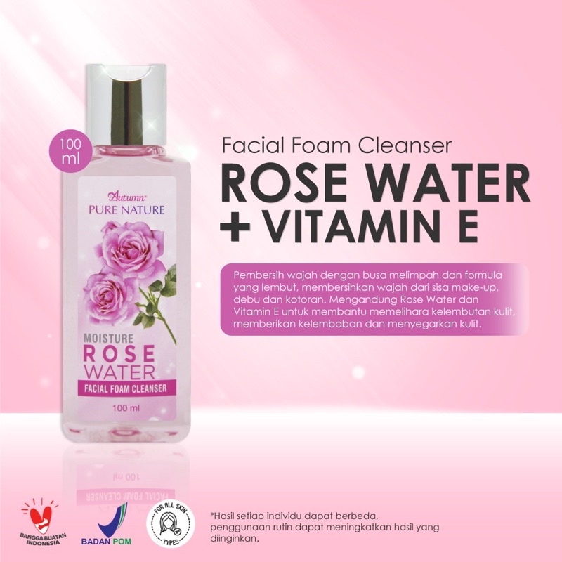 Grosir Autumn rose water facial foam 100ml