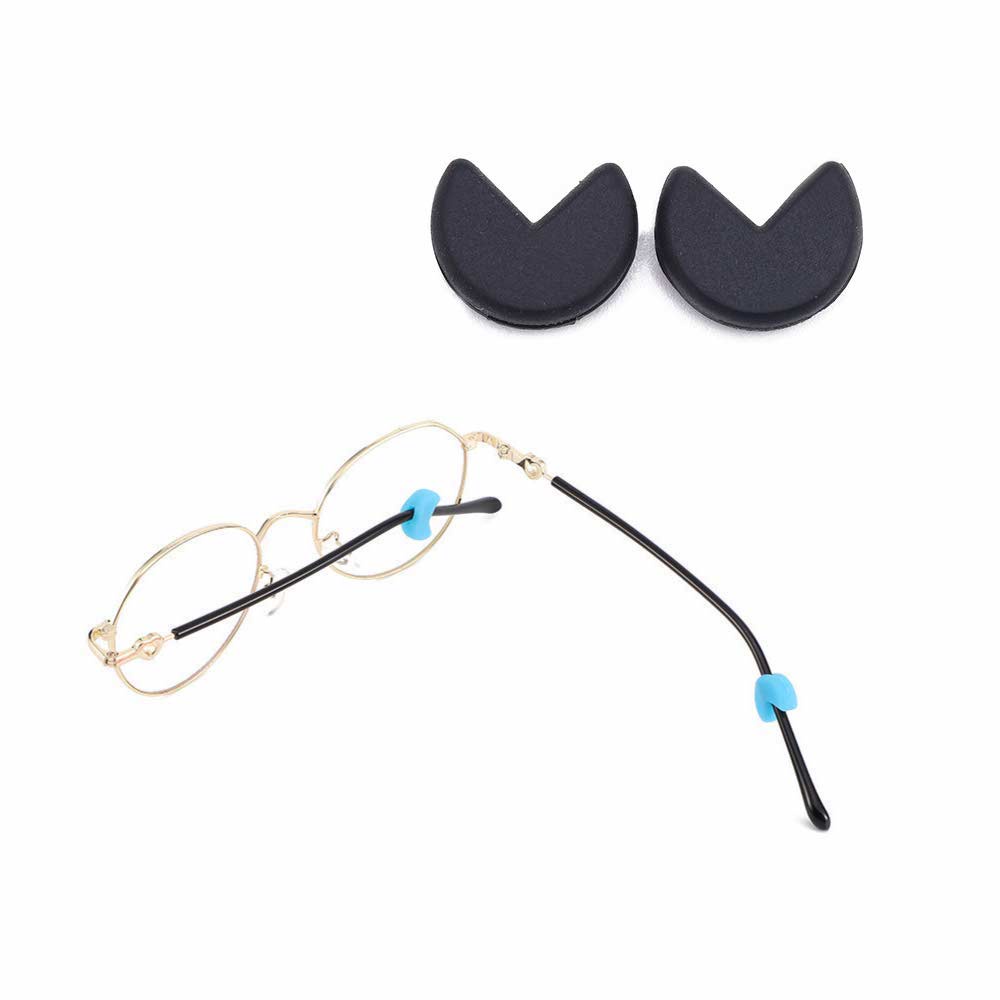 1 Pasang [ Hitam ] Pengait Kacamata Silikon - Anti Slip - Earhook Silicone - Penahan Hijab Style - KP8076