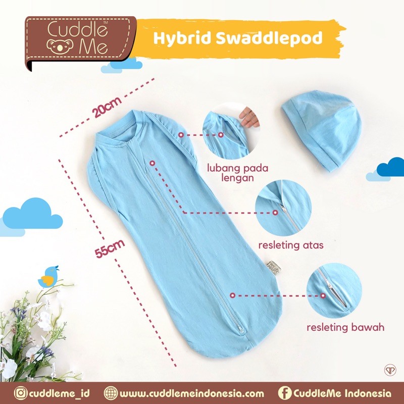 Bedong instant cuddleme / hybrid swaddlepop